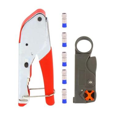 Imagem de Ｂｅｓｇａ Crimpador de cabo coaxial, cortador de cabo coaxial, ferramenta de compressão coaxial para TV de trabalho, home theater, Style a