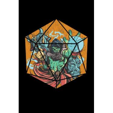 Imagem de Mago Orco D20 - Taccuino per Nerdy Geek: Din A5 (6x9) Notebook per appassionati di ruolo e ventilatori di giochi di ruolo di penna e carta con 120 pagine e giorni feriali per la funzione del diario