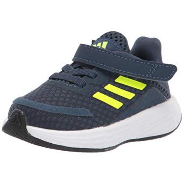 Imagem de adidas Tênis de corrida infantil unissex Duramo Sl, Azul marinho/amarelo solar/prata halo, 18