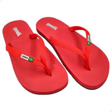 Imagem de Chinelo Opanka Tradicional Sandália Dedo Tratorada Casual OP 100 Conforto Macio Original Masculino Maciez Em Praia (Vermelho, BR, Adulto, Faixa Numérico, 43, 44)