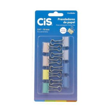 Imagem de Prendedores De Papel 19mm Com 8 Unidades Color Cis