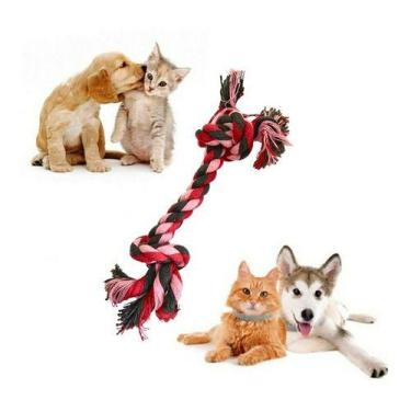 Imagem de Brinquedo Pet Para Cães Cachorros Osso De Corda Mordedor Interativo Pe