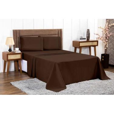 Imagem de Jogo de Cama Lençol 4 peças PERCAL 100% ALGODÃO Casal Queen King Hotel