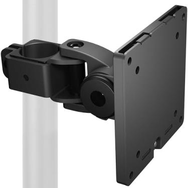 Imagem de VIVO Suporte para monitor de aço Ultrawide com placa VESA removível de 75 mm e 100 mm, serve para telas de até 49 polegadas, diâmetro do poste de 1,4 polegadas, preto, MOUNT-POLE49U