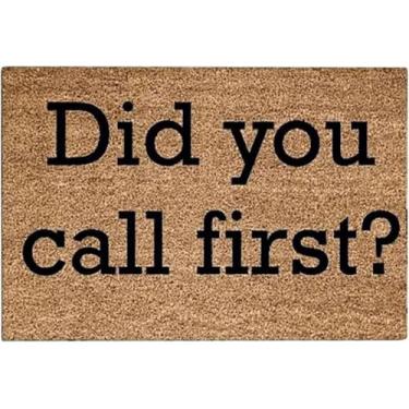 Imagem de WPBFSY Tapete externo extra durável para entrada de casa Você ligou primeiro? Tapete de boas-vindas para vendas internas Hoje, apuramento de sujeira para entrada de casa, piso de entrada 50 x 81 cm