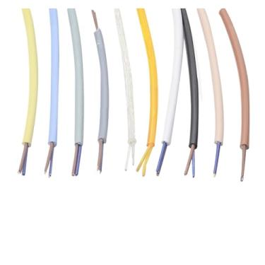 Imagem de Equipamentos de comunicação Double Core Round Wire GB 2 core 0.75 Pure Copper Hanging Line 10 Colors Table Lamp Chandelier Retro Lighting DIY 2P Cable Fios e cabos(Light blue 1m)