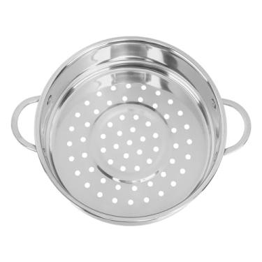 Imagem de Cesta de Vapor de Aço Inoxidável, Rack de Vapor Empilhado, Grade de Vapor de Orelha Dupla Com Design de Drenagem, Panela de Vapor de Vapor para Pães de Cozinha Vegetal (SILVER)
