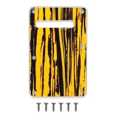 Imagem de Placa traseira de guitarra com 6 furos Strat Tremolo para Fender USA/Mexican Standard Stratocaster (Yellow Sallow)