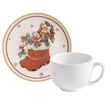 Imagem de Xícara Com Pires Unitário 260ml Natal Porto Brasil Coleção Natal Coup Santa Claus