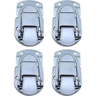 Imagem de Trava de alavanca com bico de pato, 67 mm de comprimento, travas prateadas para caixa de joias, porta-malas, caixa de madeira, trava de ferrolho com mola, 6 peças