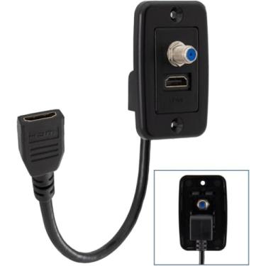 Imagem de RecPro Extensor de conexão de TV a cabo RV conector de cabo coaxial e placa de parede HDMI passagem | Não converte coaxial para HDMI