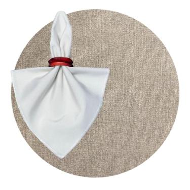 Imagem de Kit Sousplat Suplá Completo Mesa Posta com Guardanapos e Pg Decorativo 6 Lugares (LISO MARROM CLARO - GUARDANAPOS OFF WHITE - PG 2 MADEIRAS AVERMELHADAS)