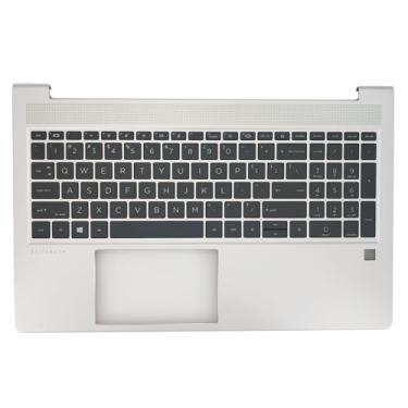 Imagem de Jxjslp Nova substituição para notebook HP Elitebook 650 655 G9 15'' capa superior com teclados de computador não retroiluminado conjunto N17713-001 prata