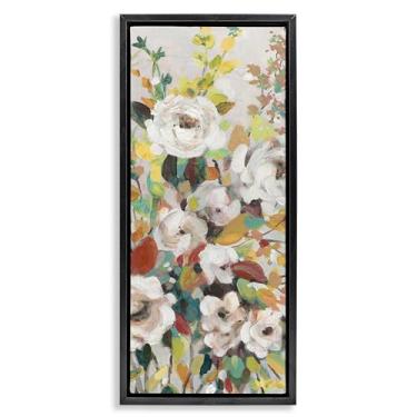 Imagem de Stupell Industries Florescendo Roses Array Black Floater Tela emoldurada Design de arte de parede por Carol Robinson, 28 x 63 cm