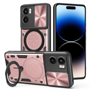 Imagem de Capa compatível com Oppo Reno13 F 4G, com capa de lente de câmera deslizante compatível com Oppo Reno13 F 5G CPH2699 / Reno 13F 4G CPH2701 capa rosa