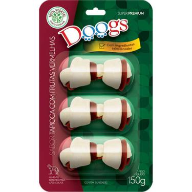 Imagem de Osso Doogs Super Premium para Cães Adultos Sabor Tapioca com Frutas Vermelhas - 150g