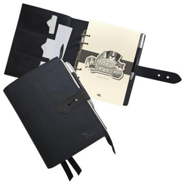 Imagem de Agenda Meu Pet Couro 234-R Raffai Couros, Preto