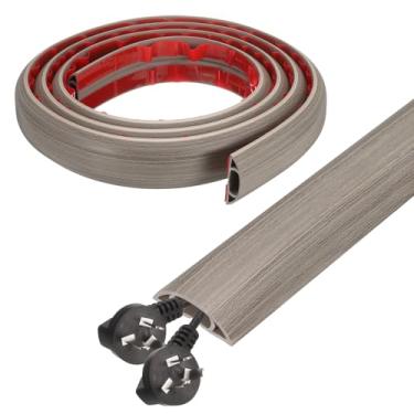 Imagem de HARFINGTON Capa de cabo de 1,8 m L 1,6 x A 0,33 Canal interno PVC esconde extensão, protetor de fios para evitar desvios de cabos, gerenciamento de cabos, cinza claro