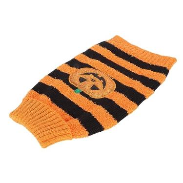 Imagem de Suéter de Cachorro de Estimação Listrado de Abóbora, Outono Inverno Fofo Sweater de Cachorro de Pet Hallowear Quente Fácil de Usar para Desgaste Diário (S) (M) (L)