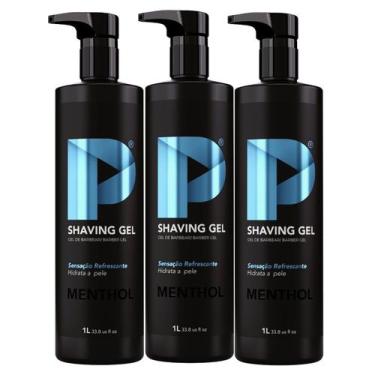 Imagem de Shaving Gel De Barbear Play Barber 1kg Menthol Caixa Com 3 Unidades