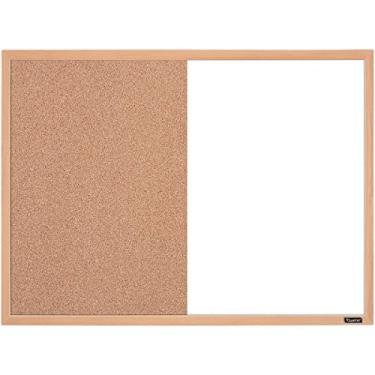 Imagem de Quartet Combinação de quadro branco e cortiça, 58 cm x 43 cm, quadro branco combo e quadro de cortiça, moldura com acabamento de carvalho (35-380402Q)