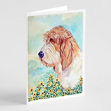 Imagem de Caroline's Treasures 7229GCA7P Petit Basset Griffon Vendeen PBGV Cartões de felicitações e Envelopes Pacote com 8, 7 x 12, multicolorido