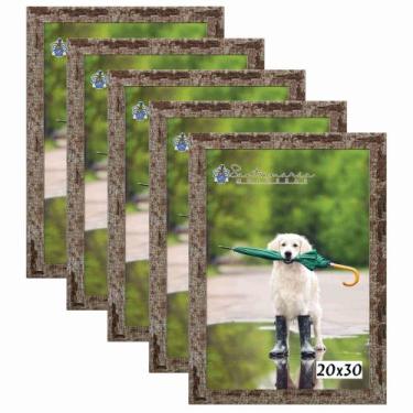 Imagem de Kit 5 Molduras Porta Retrato 20X30 Marrom - Santamaria Molduras