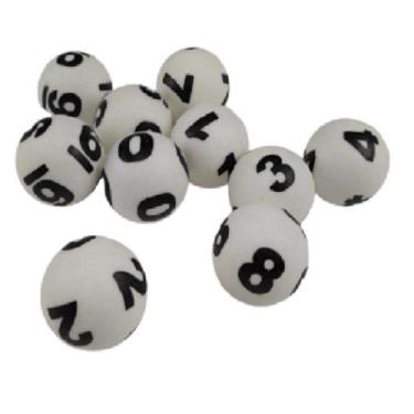 Imagem de 3 Kits Bolinhas De Ping Pong Para Sorteio - 0 a 9 com 38 mm - Esportes