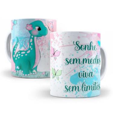 Imagem de Caneca de Cerâmica 325ml Dinossauro Motivacional - Mecolour