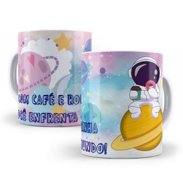 Imagem de Caneca de Cerâmica Branca Personalizada 325ml Astronauta - Mecolour