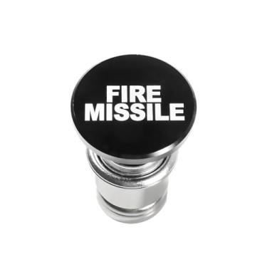 Imagem de AUCELI Botão de míssil de fogo, plugue de isqueiro de carro, botão de liga de alumínio, substituição para a maioria dos veículos com fonte de alimentação padrão de 12 volts, acessório de carro (preto)