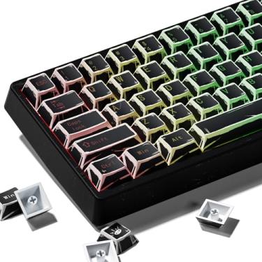 Imagem de Teclas XVX pretas translúcidas, conjunto de teclas PBT perfil cereja, teclas de teclado grafite de sublimação de tinta adequadas para teclado mecânico 60% 65% 75% 80% 100% MX Switches