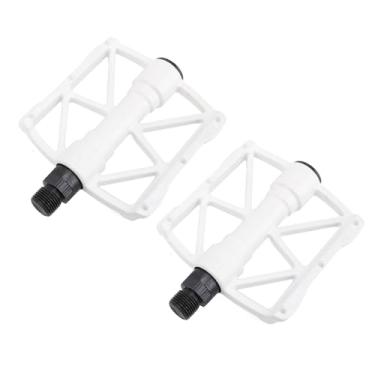 Imagem de Pedais de Ciclismo, Pinos do Lado Duplo Não Escorregador de Alumínio Pedais de Bicicleta de Montanha de Alumínio Pedals Pedais Planos para a Montanha da Estrada (1 par) (Branco)