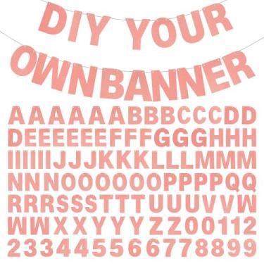 Imagem de Kit de banner DIY com letras com glitter letras ouro rosa banners de aniversário personalizável faixa de formatura banner personalizado para festa de formatura festa de casamento decoração de chá de
