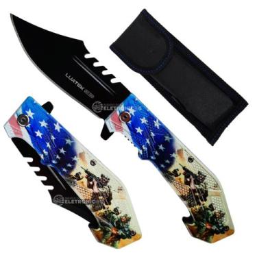 Imagem de Canivete Semiautomático Leve com Lâmina de 9,5cm e Sistema de Abertura