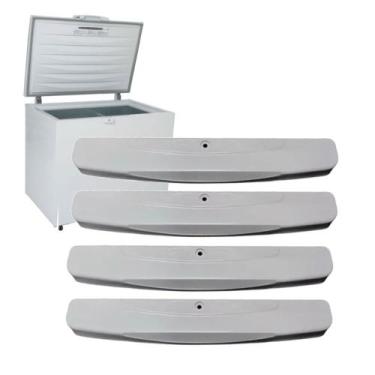 Imagem de Kit 4 Puxadores Tampa Freezer Compativel Electrolux H300 400 500 - rfw