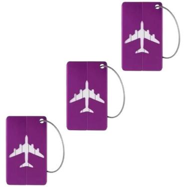Imagem de Kit 03 Tag Etiqueta De Mala e Mochila - Roxo - We Go To
