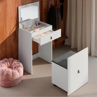 Imagem de Penteadeira Versa Home 60cm Cpuff 1 Gaveta Branco
