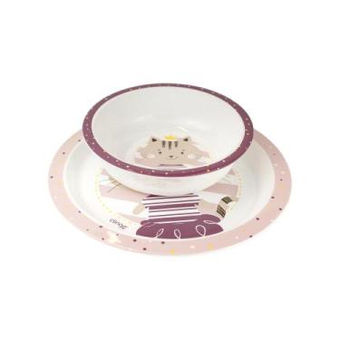 Imagem de Kit Alimentação Clingo Luke Prato e Tigela Infantil Milky