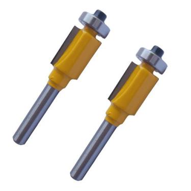 Imagem de Kit 2 Fresa Reta 13mm C/ Rolamento P/ Tupia Manual Haste 6mm - Vonder