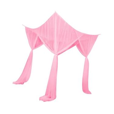 Imagem de IEUDNS 4 canto postal cama de dossel malha aconchegante em rede decorativa de cama suspensa para adultos para adultos meninas de crianças decoração de quarto