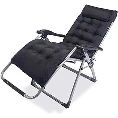 Imagem de Espreguiçadeira Cadeiras De Jardim Reclinável, Cadeira De Almoço De Escritório Cadeira De Siesta Com Almofada De Algodão Grosso Varanda Espreguiçadeira De Pesca Ao Ar Livre Cadeiras Reclináveis ​​