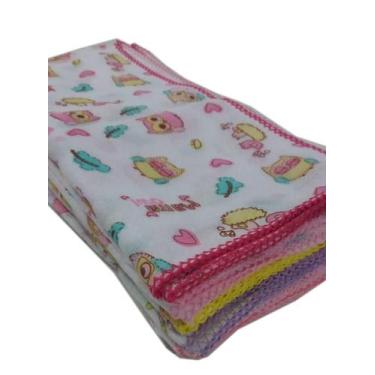 Imagem de Kit 15 Fraldas De Pano e 15 Pano De Boca com crochê Menina - Dugu