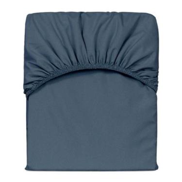 Imagem de Lençol Avulso King Slim com Elástico Micropercal 200 Fios - Marinho - 