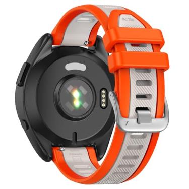Imagem de U-LIMVE Pulseira de relógio para Garmin Forerunner 165/Forerunner 245/Forerunner 645/Vivoactive 5/Vivoactive 3/Venu 2 plus/Venu SQ 2, pulseira de silicone de liberação rápida de 20 mm, Starlight