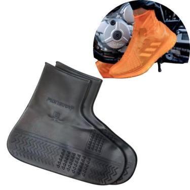 Imagem de Protetor de Calçado Impermeável Capa de Chuva Tênis Sapato Preto Silic