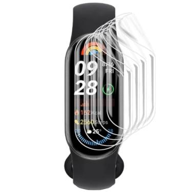 Imagem de CUFEREDU 5 peças de película de hidrogel protetor de tela para Xiaomi Smart Band 9 4.1 cm Smartwatch macio HD transparente filme TPU sensível ao toque, autorreparação, anti-arranhões, ultrafino, fácil