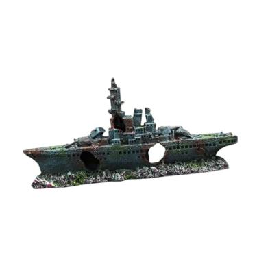 Imagem de Dualoai Figura de Decoração de Naufrágio de Aquário para água Fresca E Esculturas de água Salgada Decoração de Tanques de Peixe para Estante de Estante -Deskt