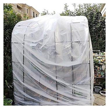 Imagem de BDSHL Lona de plástico transparente de 0,12 mm PE filme à prova de chuva jardim varanda casa animal de estimação lona planta suculenta manter quente pano impermeável, com ilhós (cor: transparente