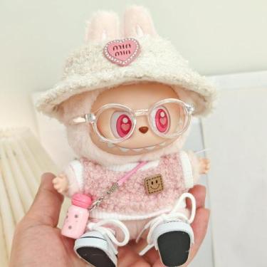 Imagem de Conjunto de roupas para bonecas Labubu de 17 cm com chapéu, câmera, óc
